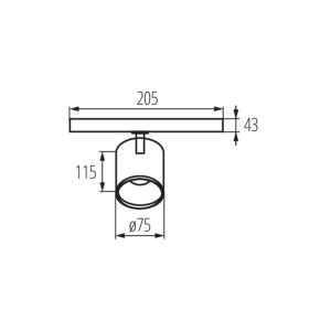 Projektor na szynoprzewód ATL1 18W-930-S6-B 3000K 60° czarny 33131