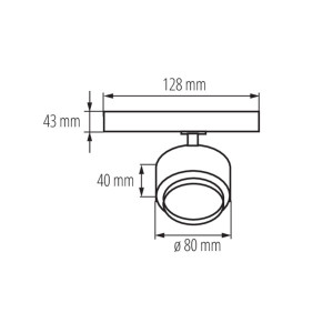 Projektor na szynoprzewód BTLW 18W-930-B 3000K czarny 35663