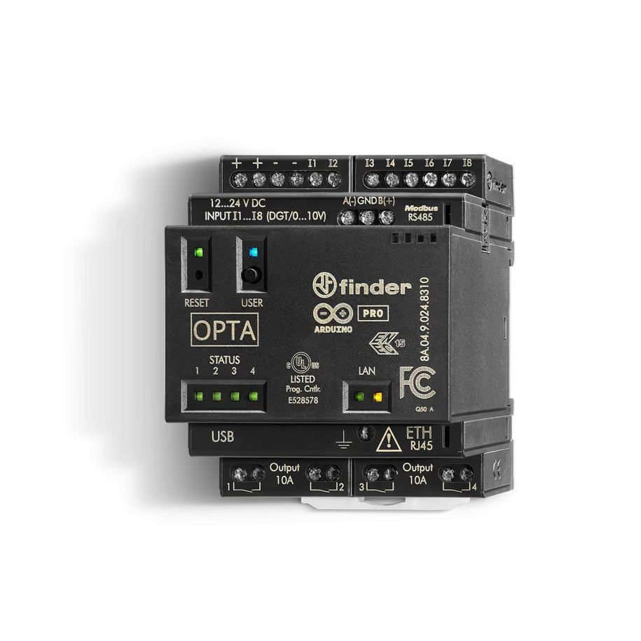 Programowalny przekaźnik logiczny OPTA PLUS 12...24V DC port RJ45 dla sieci Ethernet i MODBUS TCP/IP 8A.04.9.024.8310