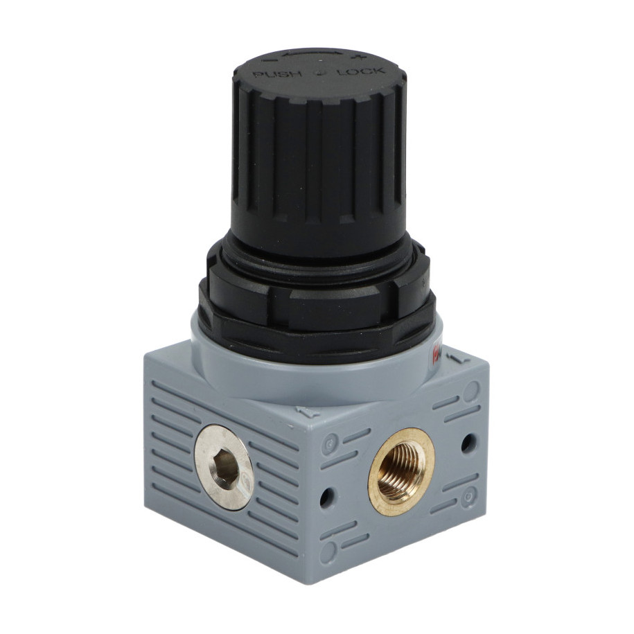 Reduktor ciśnienia powietrza G 1/8 GW do 15 bar, regulacja 0-12 bar, bez manometru, Standard mini T070002040000