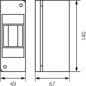 Rozdzielnica modułowa 1x2 natynkowa IP30 RNO 2 (bez PE/N) 5.1