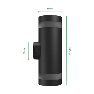 Oprawa elewacyjna TORRE RING 18W CCT 230V IP54 okrągła czarna SLI003026CCT_PW