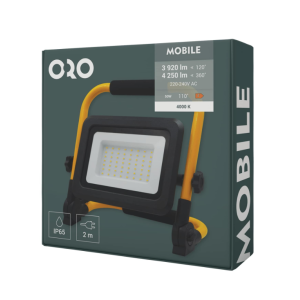 Naświetlacz LED 50W z uchwytem i stojakiem 4250lm 4000K IP65 ORO33150