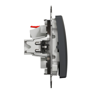 Łącznik 1-biegunowy, czarny antracyt Sedna Design SDD114101
