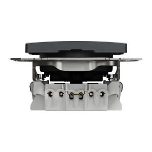 Gniazdo 2P+PE z przesłonami, czarny antracyt Sedna Design SDD114011