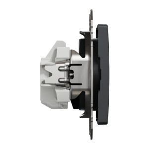 Gniazdo 2P+PE z przesłonami, czarny antracyt Sedna Design SDD114011