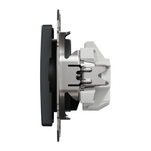 Gniazdo 2P+PE z przesłonami, czarny antracyt Sedna Design SDD114011