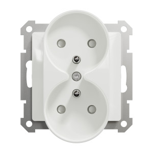 Gniazdo 2x2P+PE do systemu ramkowego, białe Sedna Design SDD111275
