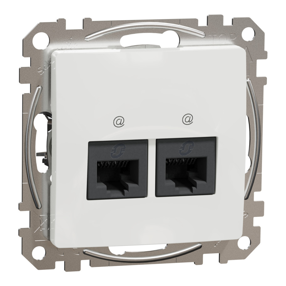 Gniazdo komputerowe 2xRJ45 kat.5e UTP, białe Sedna Design SDD111452