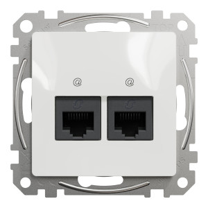 Gniazdo komputerowe 2xRJ45 kat.5e UTP, białe Sedna Design SDD111452