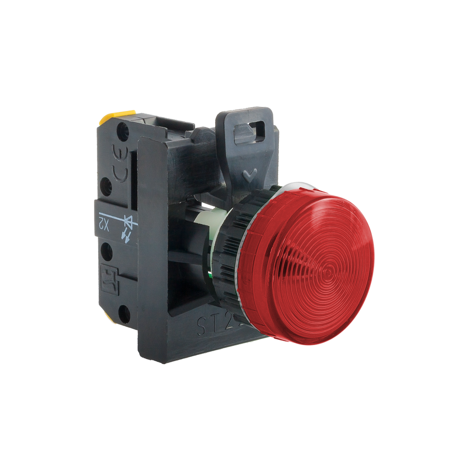 Lampka sygnalizacyjna 22mm czerwona 24V żarówka ST22-LC-24-BA9S