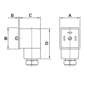 Wtyczka do cewki elektrozaworu, typ A, IP65, 0-230V AC/DC, 3 PIN, CEP/2
