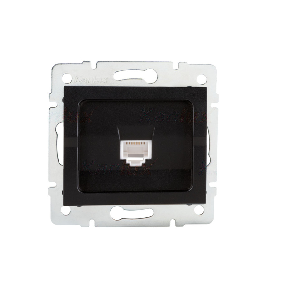 LOGI Gniazdo komputerowe pojedyncze (RJ45Cat 5e Jack) 021390042 czarny mat 33585