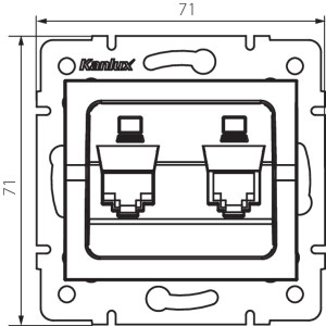 Gniazdo komputerowe podwójne niezależne (2x RJ45Cat 5e Jack) LOGI LOGI 02-1410-042 cm 
33593