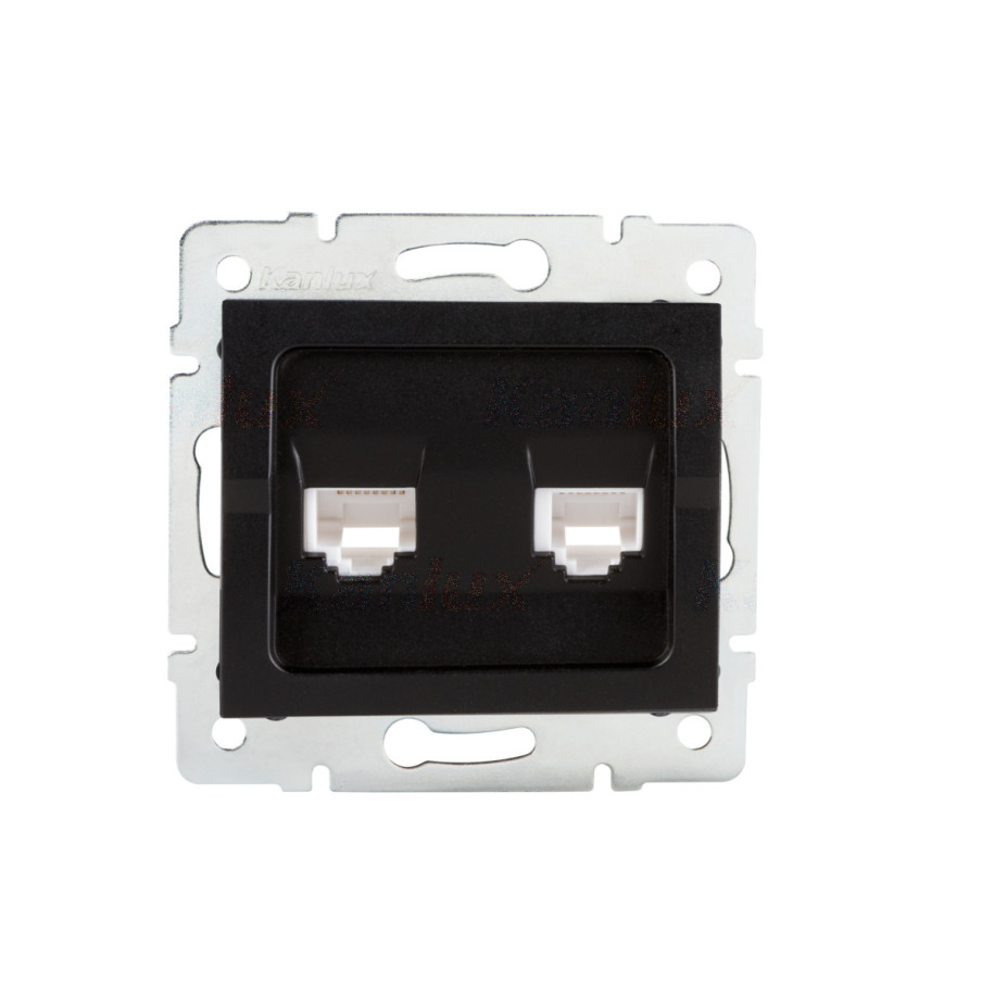 Gniazdo komputerowe podwójne niezależne (2x RJ45Cat 5e Jack) LOGI LOGI 02-1410-042 cm 
33593