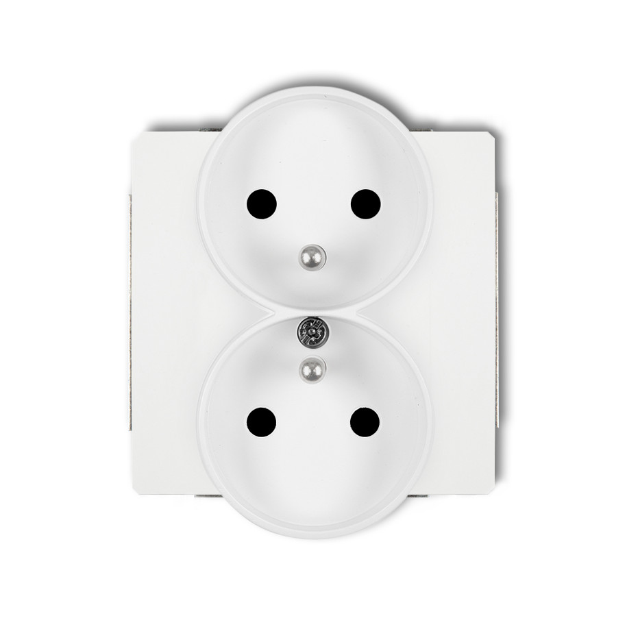 DECO Gniazdo podwójne z/u 2x2P+Z biały DGPR-2zp
