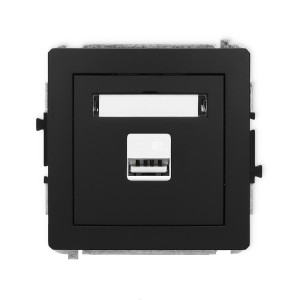 Ładowarka USB Karlik Deco 12DCUSB-3 pojedyncza 5V 2A czarny mat