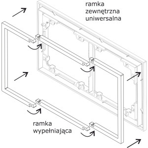 Ramka wypełniająca podwójna serii DECO czarny mat 12DRW-2