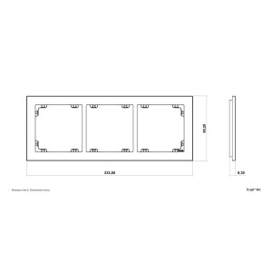 DECO Ramka potrójna czarny mat 12DR-3