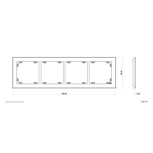 DECO Ramka poczwórna czarny mat 12DR-4