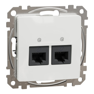 Gniazdo komputerowe podwójne RJ45 kat. 6 UTP białe SDD111462