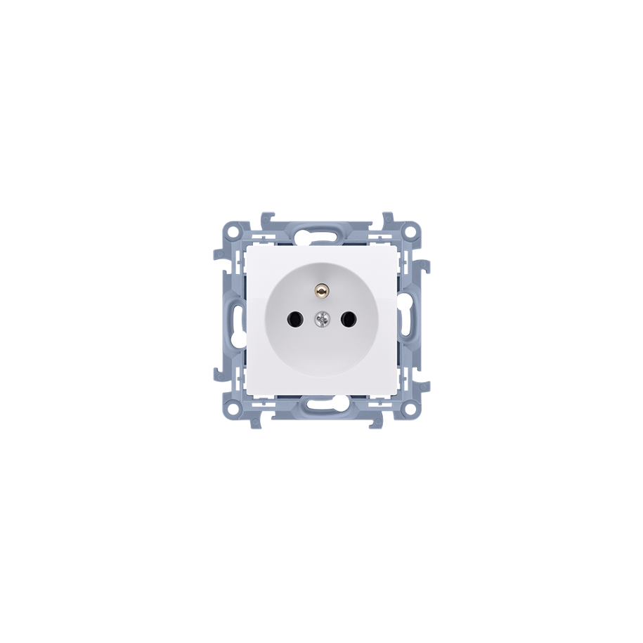 Simon 10 Gniazdo pojedyncze z/u białe 16A 250V IP20 CGZ1.01/11