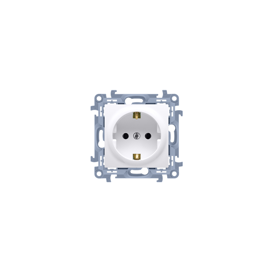 Simon 10 Gniazdo pojedyncze SCHUKO białe 16A 250V IP20 CGSZ1.01/11