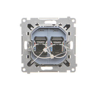 Simon 55 Gniazdo komputerowe 2xRJ45 kat. 6 czarny mat T62.01/149