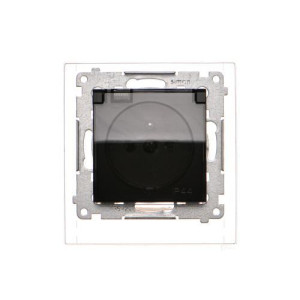 Gniazdo IP44 klapka transparentna czarny mat DGZ1BZ.01/49A