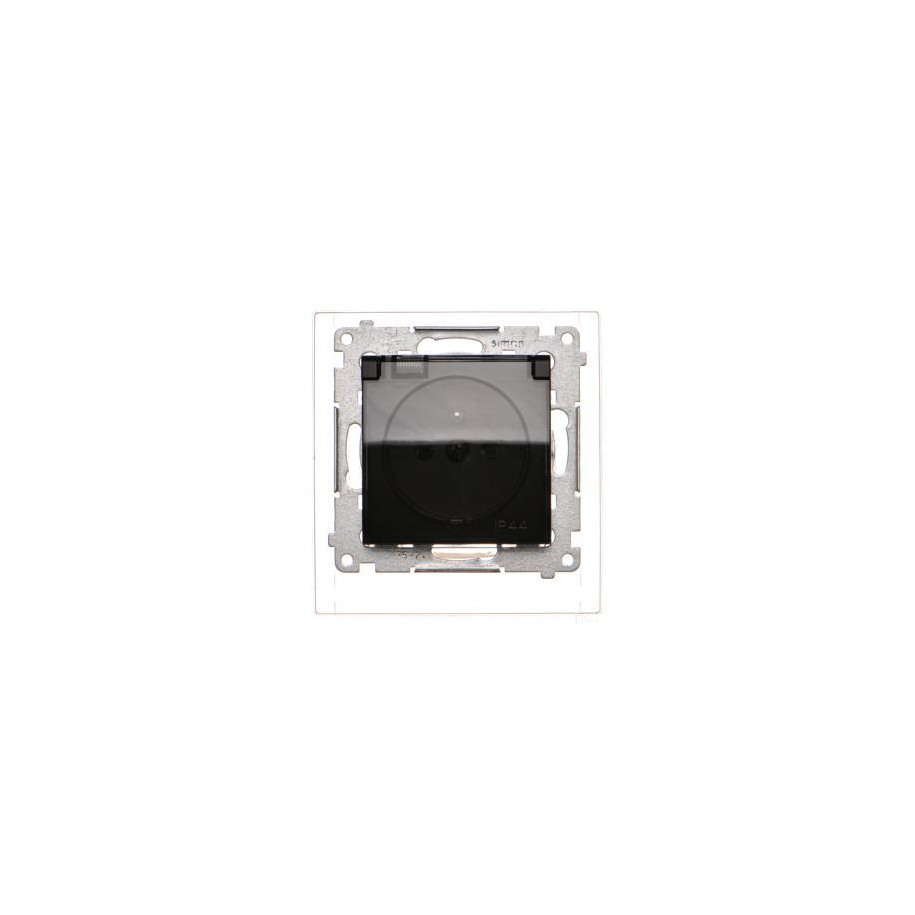 Gniazdo IP44 klapka transparentna czarny mat DGZ1BZ.01/49A