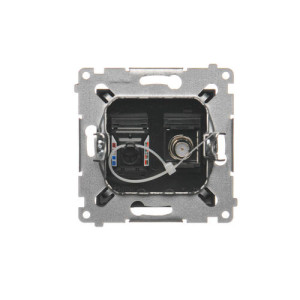 Gniazdo antenowe typu F + RJ45 kat.6 czarny mat DASFRJ45.01/49
