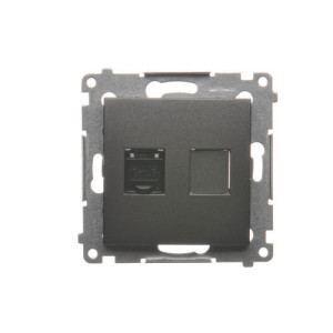 Gniazdo pojedyncze RJ45 kat.6 z przesłoną antracyt D61.01/48