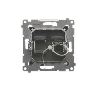 Gniazdo pojedyncze RJ45 kat.6 z przesłoną antracyt D61.01/48