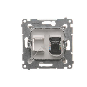Gniazdo pojedyncze RJ45 kat.6 z przesłoną białe D61.01/11