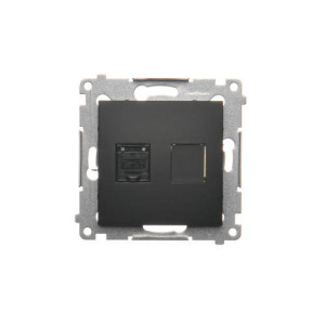 Gniazdo  pojedyncze RJ45 kat. 6 z przesłoną czarny mat D61.01/49