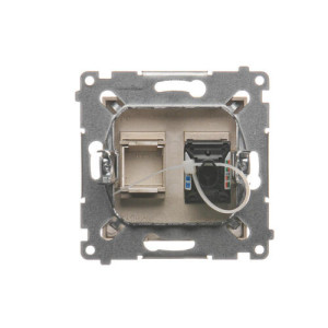 Gniazdo pojedyncze RJ45 kat.6 z przesłoną złoty mat D61.01/44