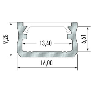Profil aluminiowy do taśm LED typ A czarny 2,02m