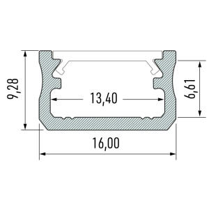 Profil aluminiowy do taśm LED typ A anodowany 2,02m
