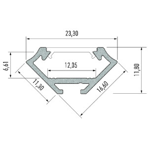 Profil aluminiowy narożny do taśm LED typ C INOX 2,02m