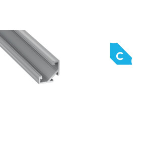 Profil aluminiowy narożny do taśm LED typ C srebrny anodowany 2,02m