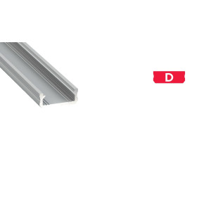 Profil aluminiowy natynkowy płaski typu D anodowany 2mb