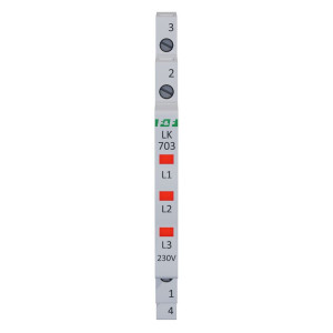 Lampka kontrolna zasilania 1/3S 3xLED czerwona LK-703R