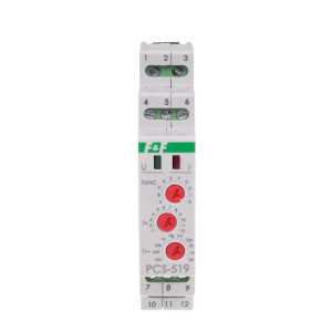 Przekaźnik czasowy 2P 8A 0,1sek‑576h 230V AC, 24V AC/DC wielofunkcyjny PCS‑519DUO