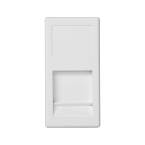 KA76/9
Plakietka teleinformatyczna, K45, keystone, pojedyncza płaska uniwersalna z osłoną, 45×22,5mm, czysta biel