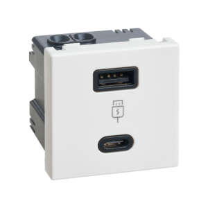 Ładowarka USB A+C 3,1A 5V 45x45 mm czysta biel K126F/9