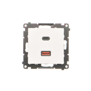 Simon 55 Ładowarka USB C+A (moduł), 30 W, 230V biały mat TEC2CAQ.01/111