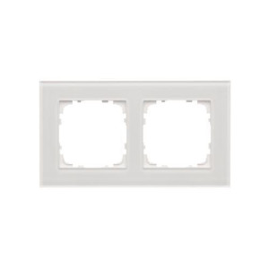 Simon 55 Ramka 2-krotna Nature szkło classic białe TRN2/181