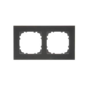 Simon 55 Ramka 2-krotna Nature Szkło classic czarne TRN2/182