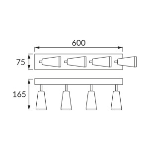 Oprawa ścienno-sufitowa SANA GU10 4L WHITE 04147
