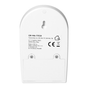 Czujnik ruchu z sygnalizacją bezprzewodową, bateryjny, IP44, 120m,OR-MA-717